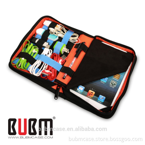 Black Color 7.9 inch Tablet Case Laptop Case USB Flash Drive Cable Organizer for Tablet PC